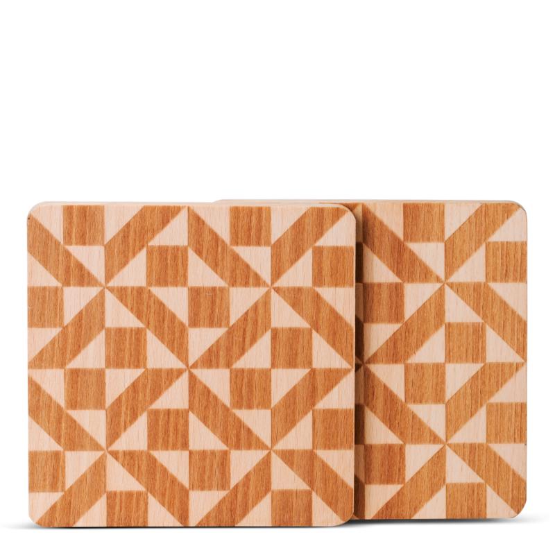 Mosaic Wooden Coasters (Set of 2)