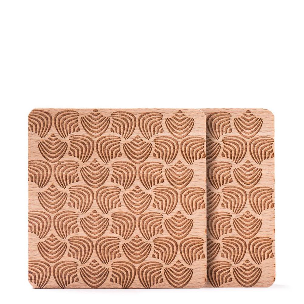 Floral Wooden Coasters (Set of 2)