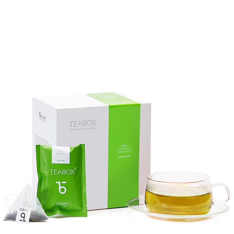 Organic Green Tea with Orbit Cup & Saucer